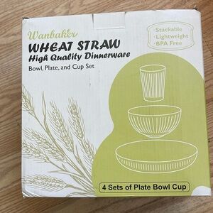 WHEAT STRAW High Quality Dinnerware. Bowl,Plate,and Cup Set